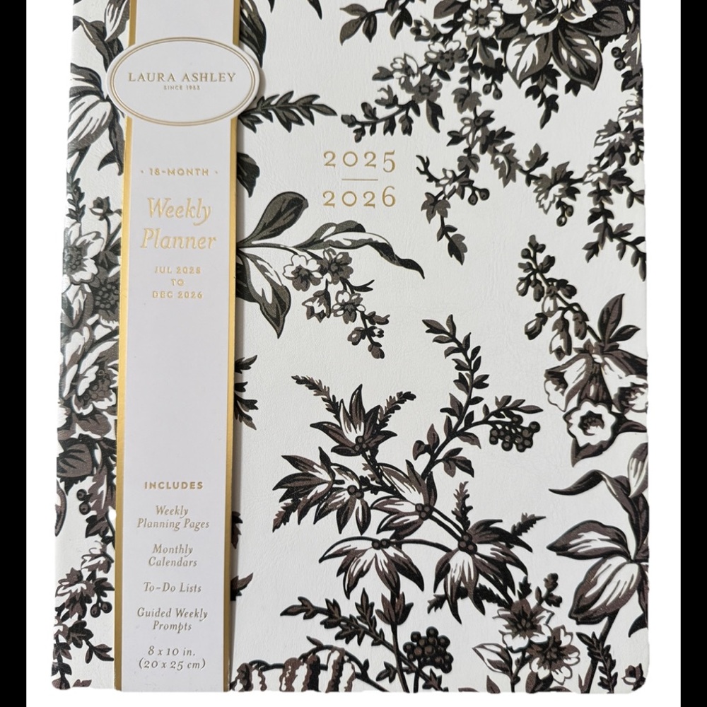 Laura Ashley 2025-2026 Agenda Planner, 18 Month, Monthly & Weekly Pages 8 x 10"